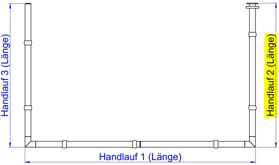 Maß-Skizze: Handlauf Länge 2